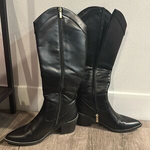 Black Leather Cowboy Boots